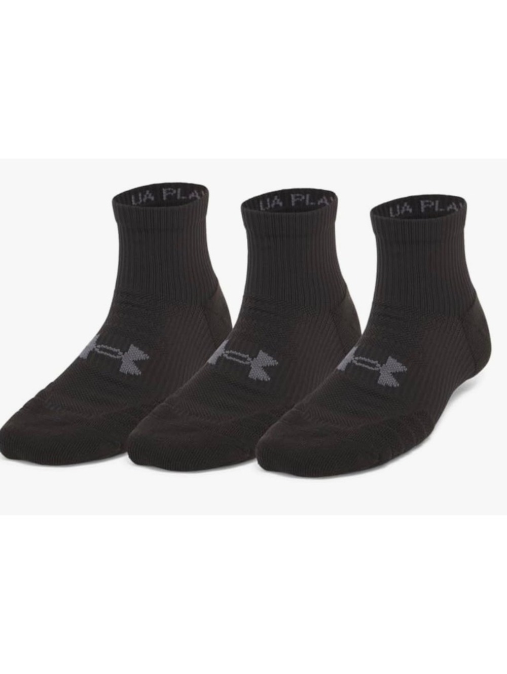 Under Armour UA Play Up Cushioned Quarter Socks 3-Pack Black Women's Size 6-10